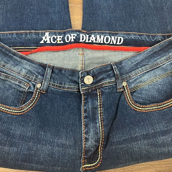 Ace Of Diamond Embroider Pocket Western Cowboy Jeans 36 - Picture 9 of 13